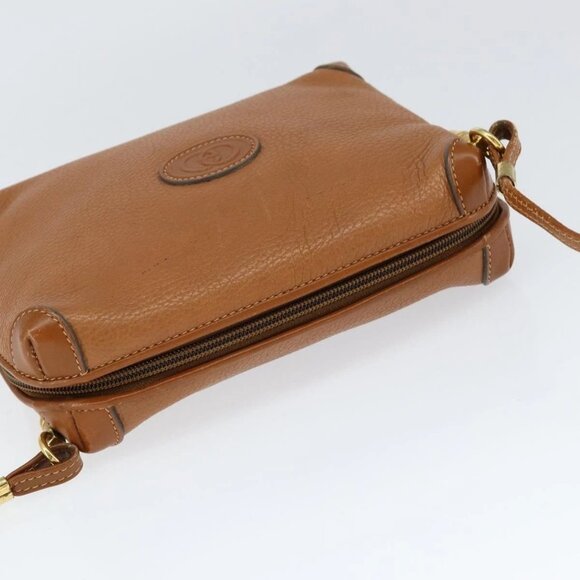 GUCCI Shoulder Bag Leather Brown Gold Auth - Picture 7 of 16